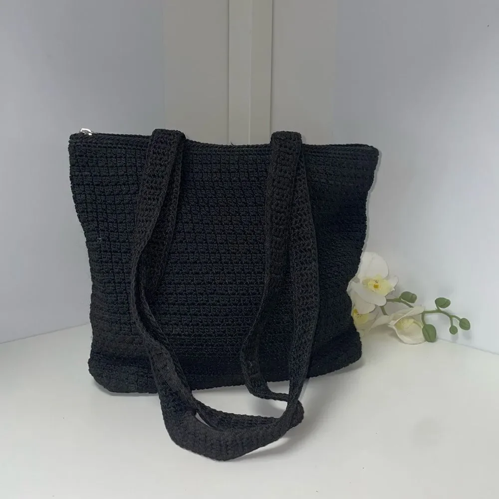 The Sak Black Crochet Shoulder Bag